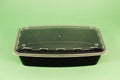 Black Reusable Plastic Food Container Set with Vented Lid G648169