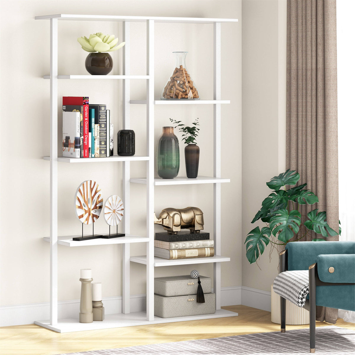 White 5-Tier Bookshelf W811798