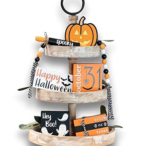 7 Pcs Halloween Themed Tiered Tray Decor Set C677738