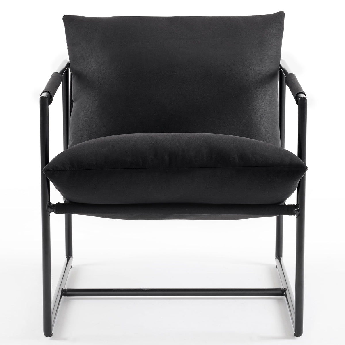 Black Metal Framed Sling Accent Chair D14367