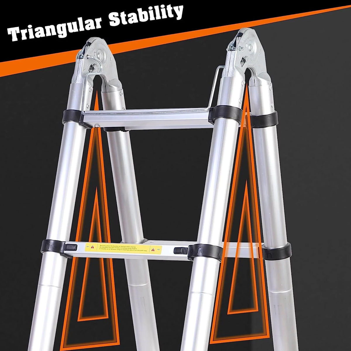 16.5FT Aluminum Telescoping Extension Ladder with Wheels 330lb Capacity Y703