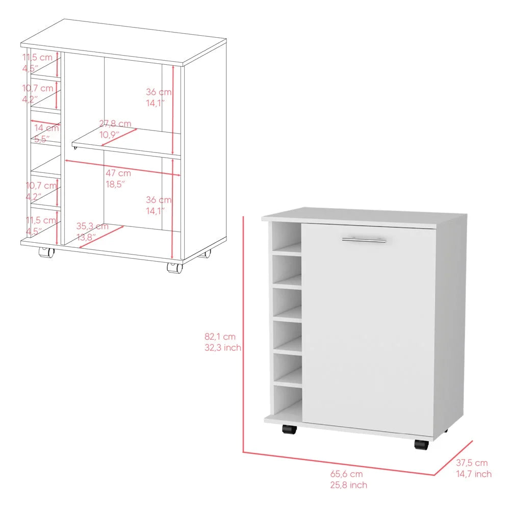 White Bar Cart X97435