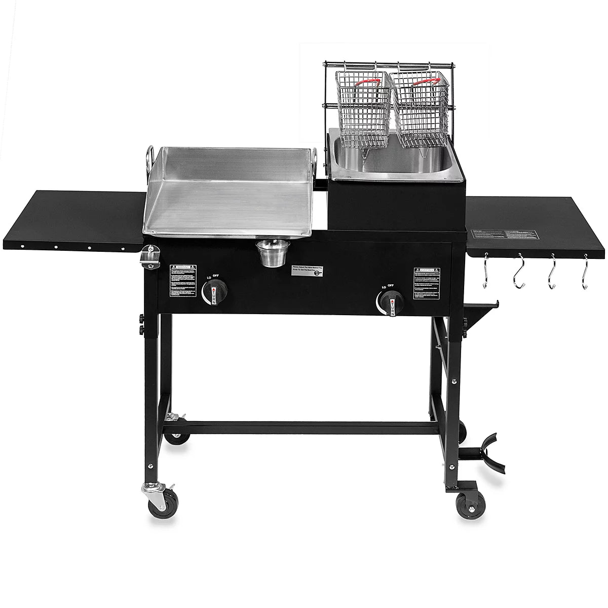 58,000 BTU Propane Double Burner Stove Griddle & Deep Fryer M538