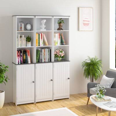 Tall 71 Inches Cabinet with Door and 3 Open Shelves N360738