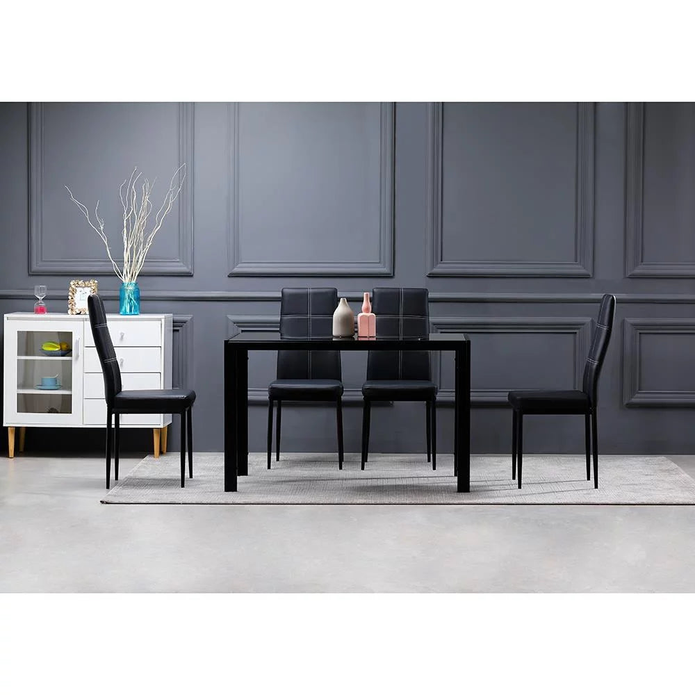 5 Piece Glass Dining Table Set K8687