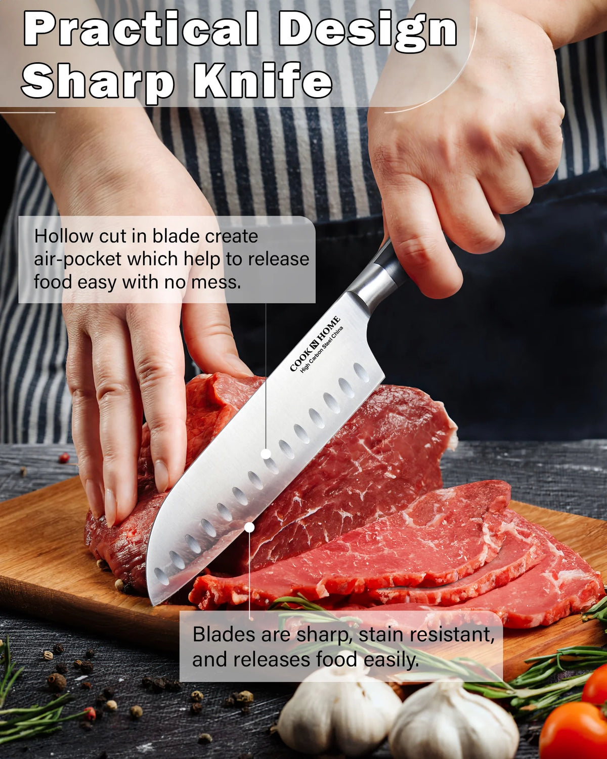 15-Piece High Carbon Stainless Steel Knife Set with Bamboo Storage Block V52435