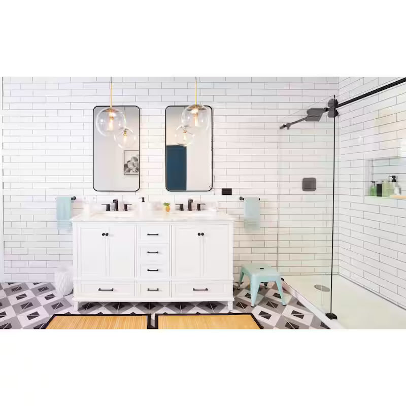 8 in. Widespread Double Handle Bathroom Faucet with Drain Kit Brushed Nickel 2-Pack F4716