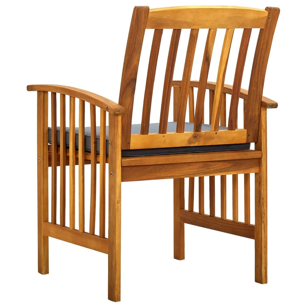 6 pcs Solid Wood Acacia Patio Dining Chairs with Cushions R321050
