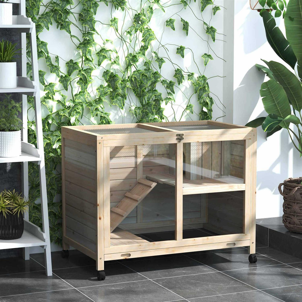 2-Story Wooden Rabbit Hutch L34530