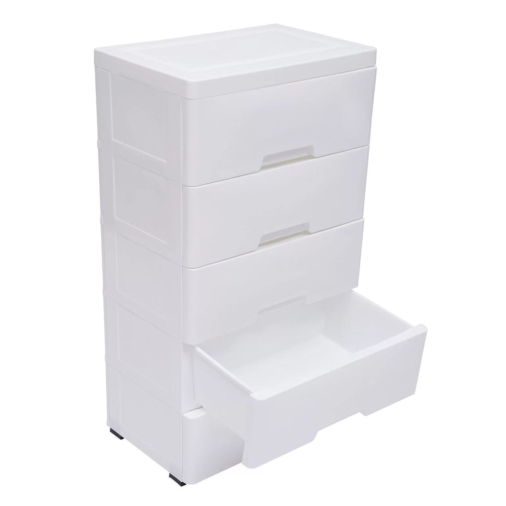 White 5 Drawers Plastic Dresser M962