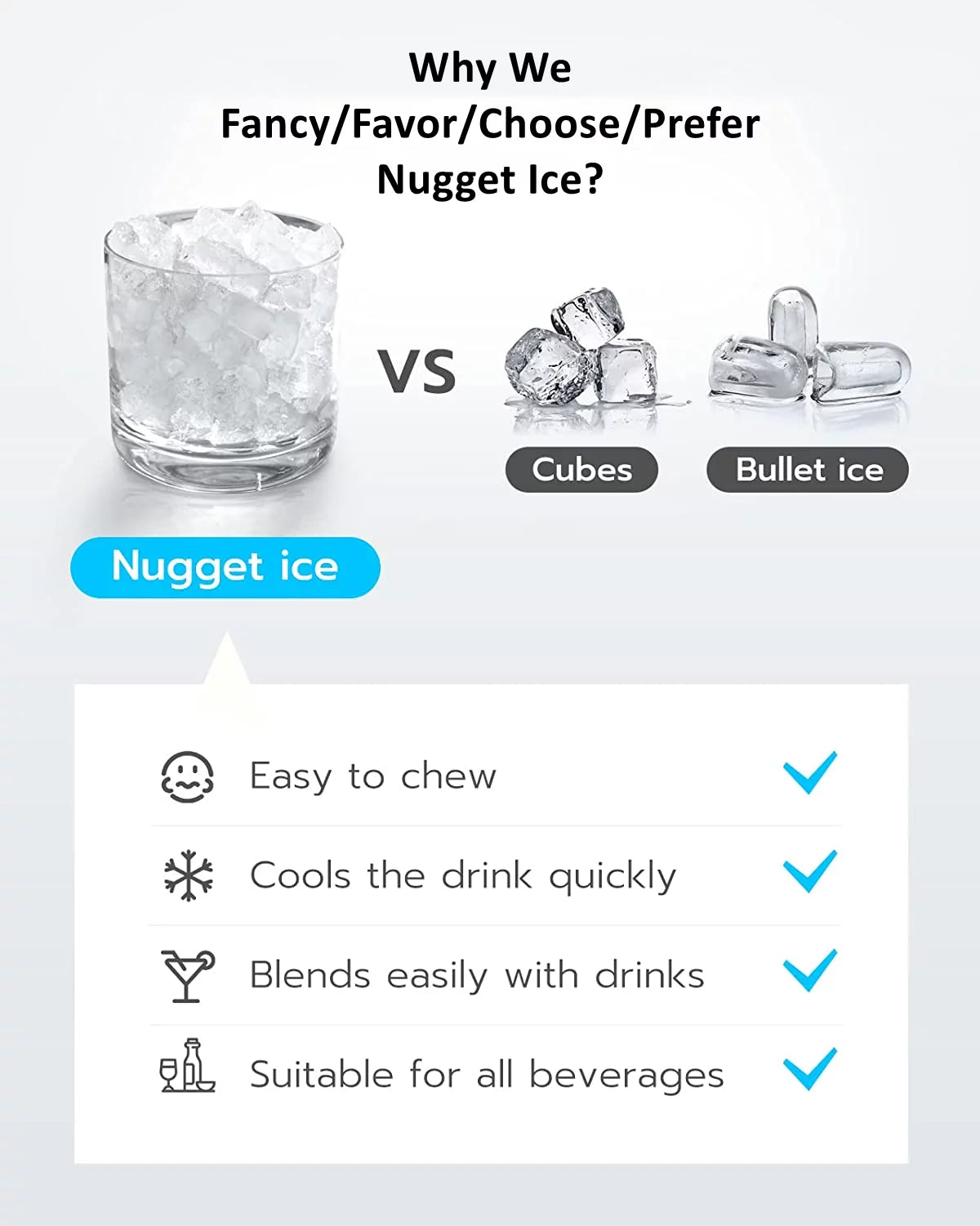 Countertop Stainless Steel Nugget Ice Maker M3924
