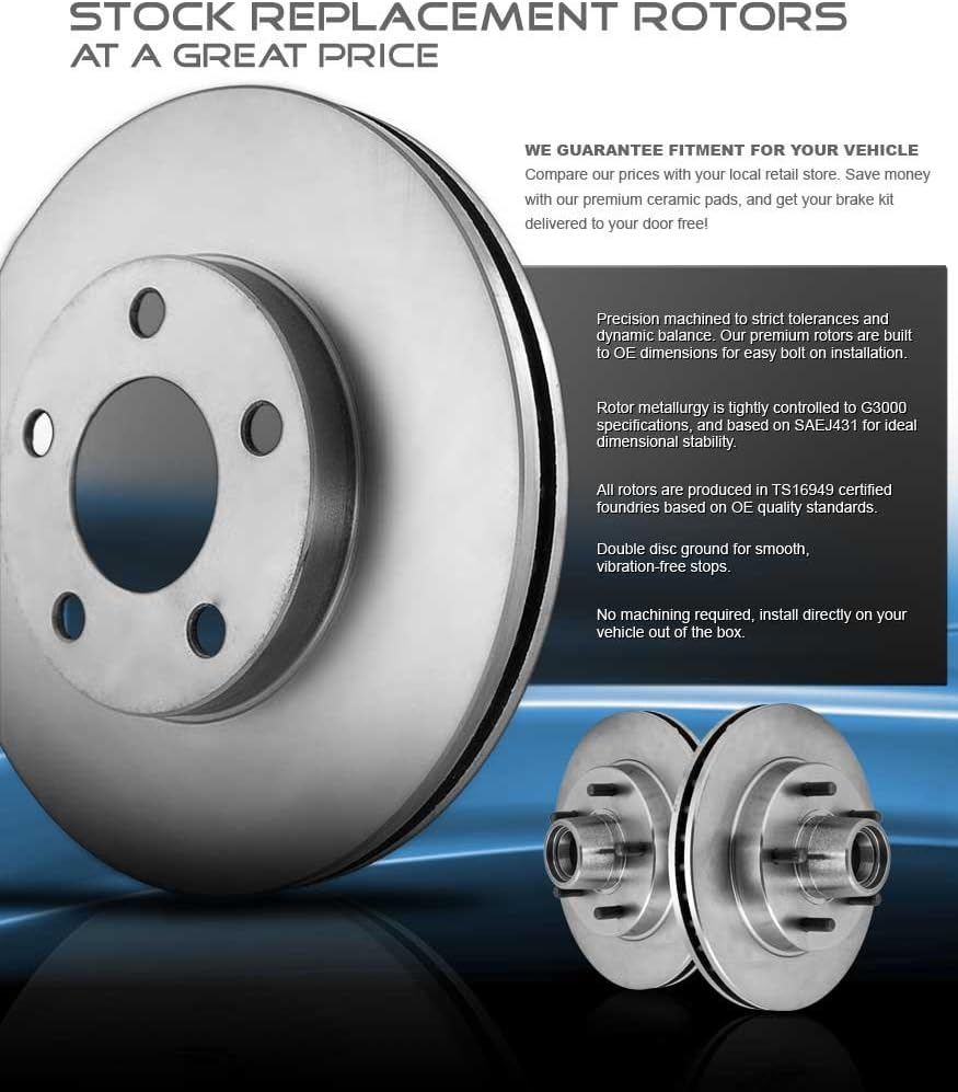 327 mm 5 Lug Brake Rotors + Ceramic Pads + Hardware + Sensors T161212