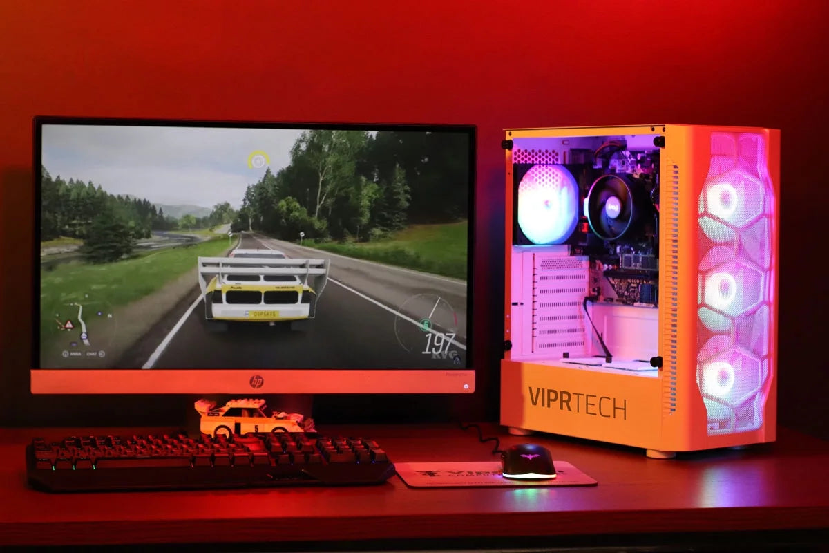 Whiteout Gaming PC Desktop Computer AMD Ryzen 5 5600G 16GB DDR4 128GB SSD 1TB HDD N9470