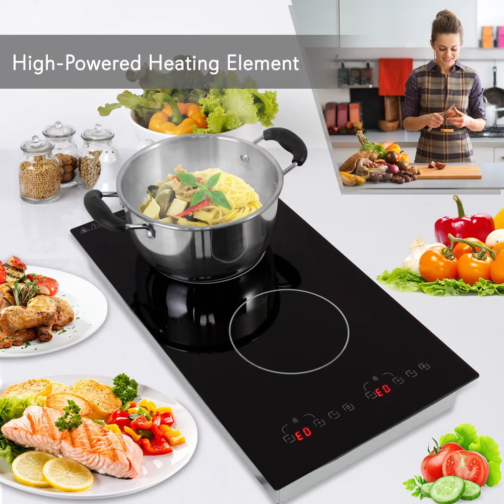 1800W Dual Induction Countertop Cooktop Burner U698633
