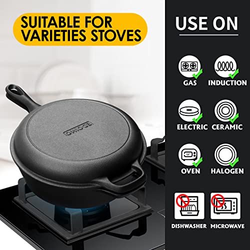 Pre-Seasoned Cast Iron Dutch Oven with Skillet Lid 5QT Z277530