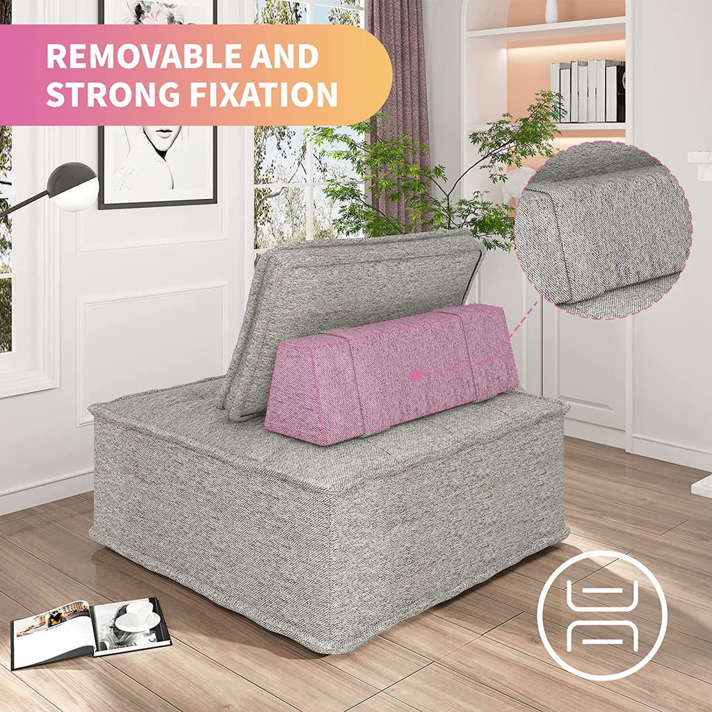 Light Grey 3 Seater Modular Sectional Sofa S265892