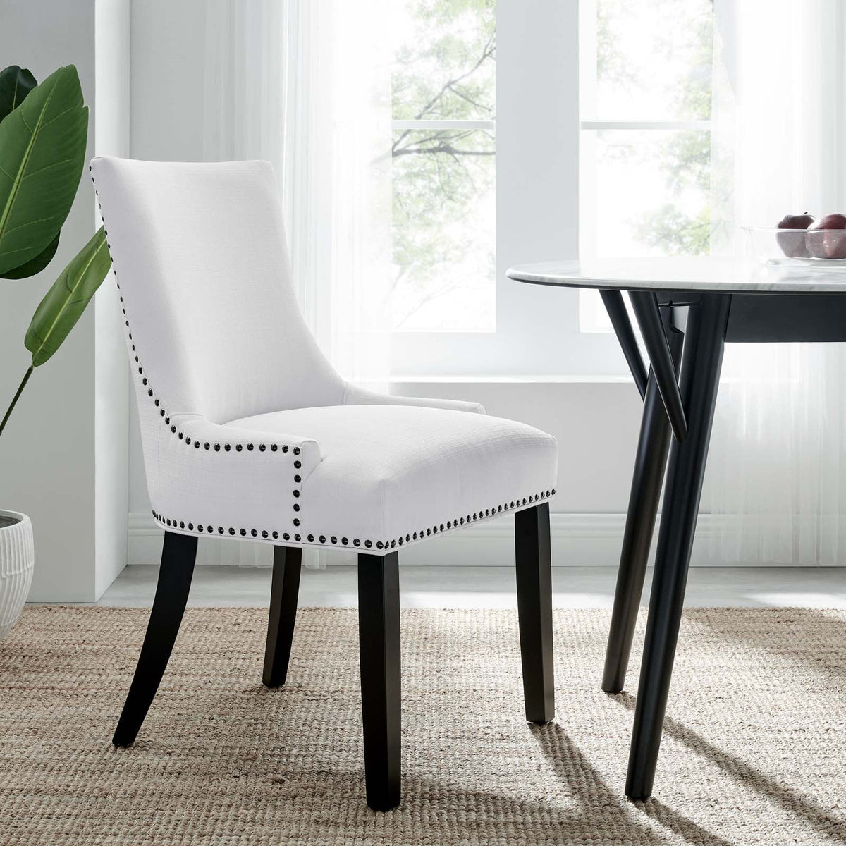 White Fabric Dining Chair Z252955