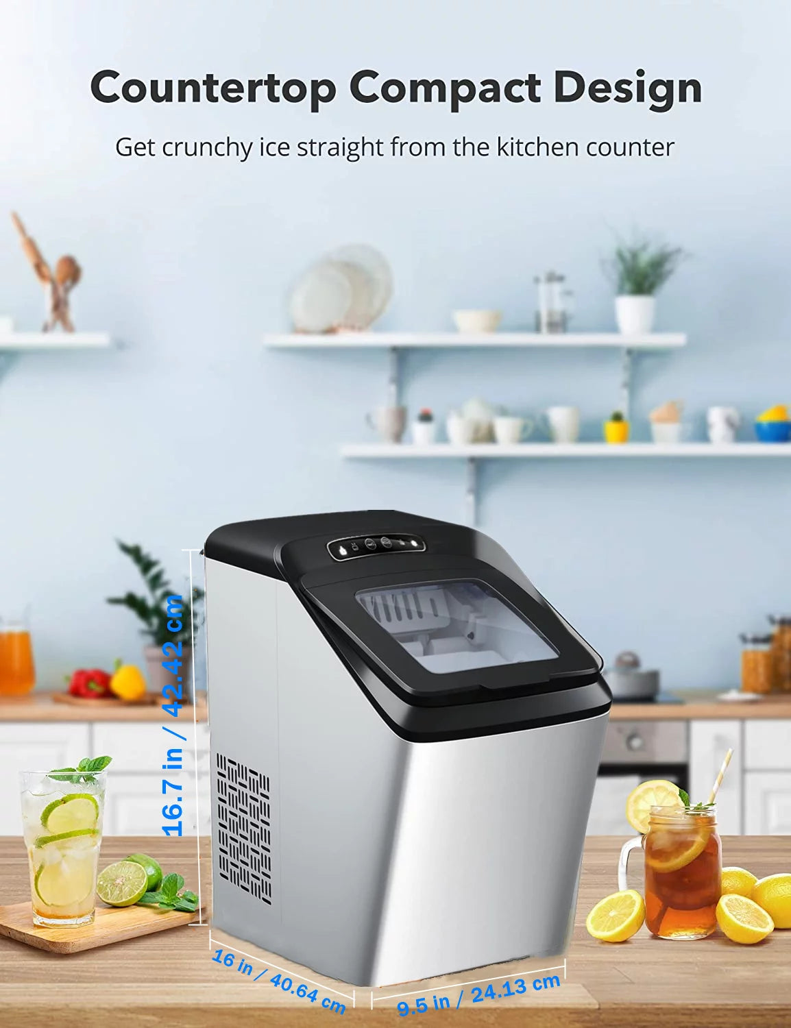 Countertop Stainless Steel Nugget Ice Maker M3924