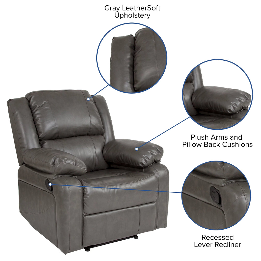 Gray LeatherSoft Recliner J22676