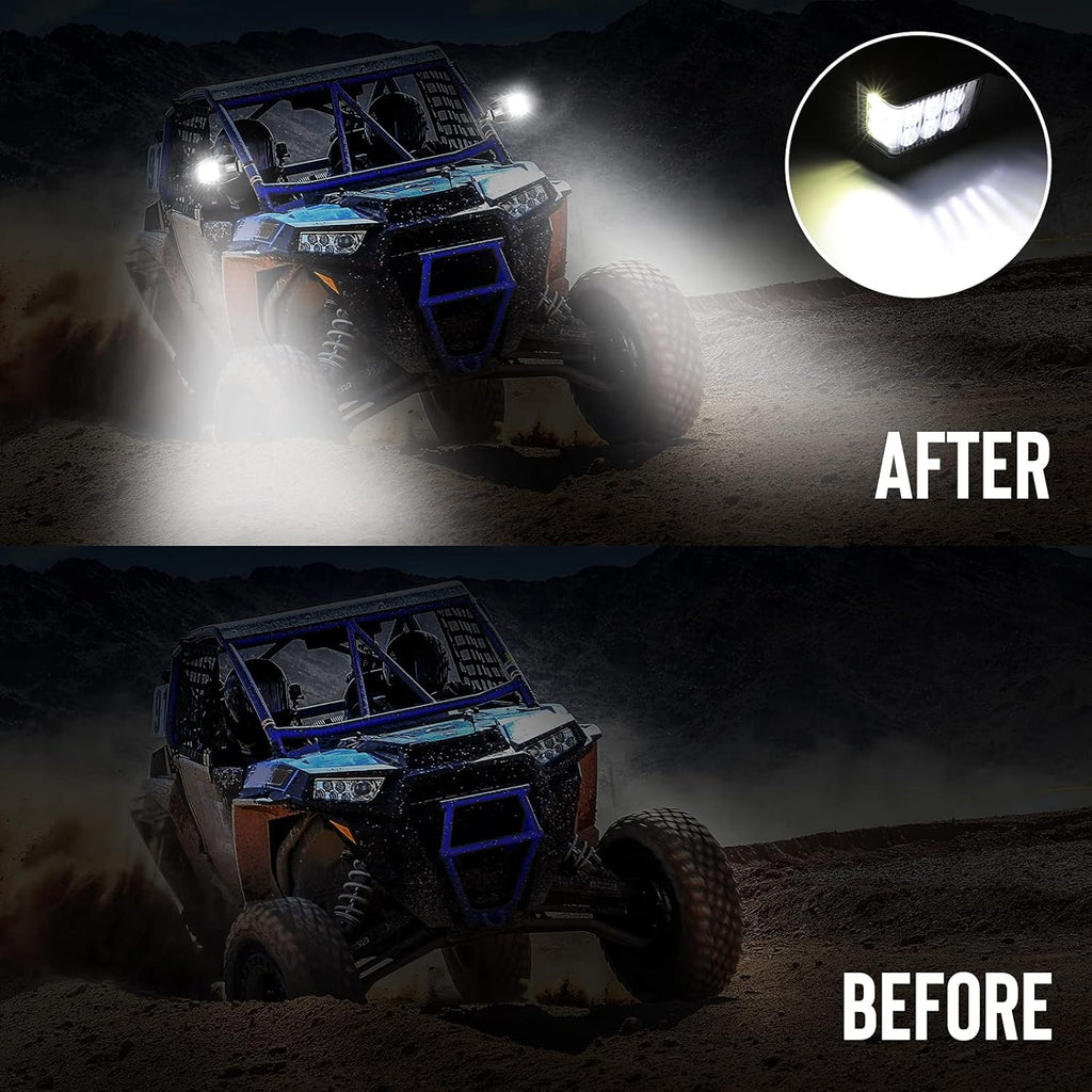 Aluminium UTV Side Mirrors with LED Spot Lights, One Pair X631