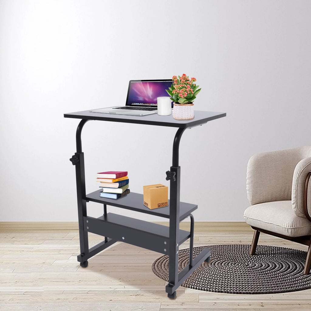 Adjustable Mobile Sofa Side Table with Wheels Z80623