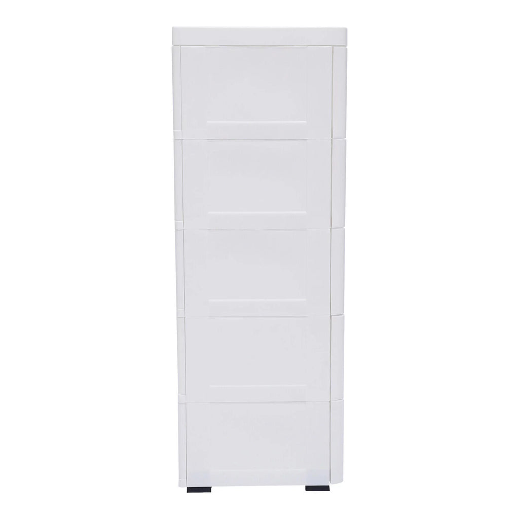 White 5 Drawers Plastic Dresser M962
