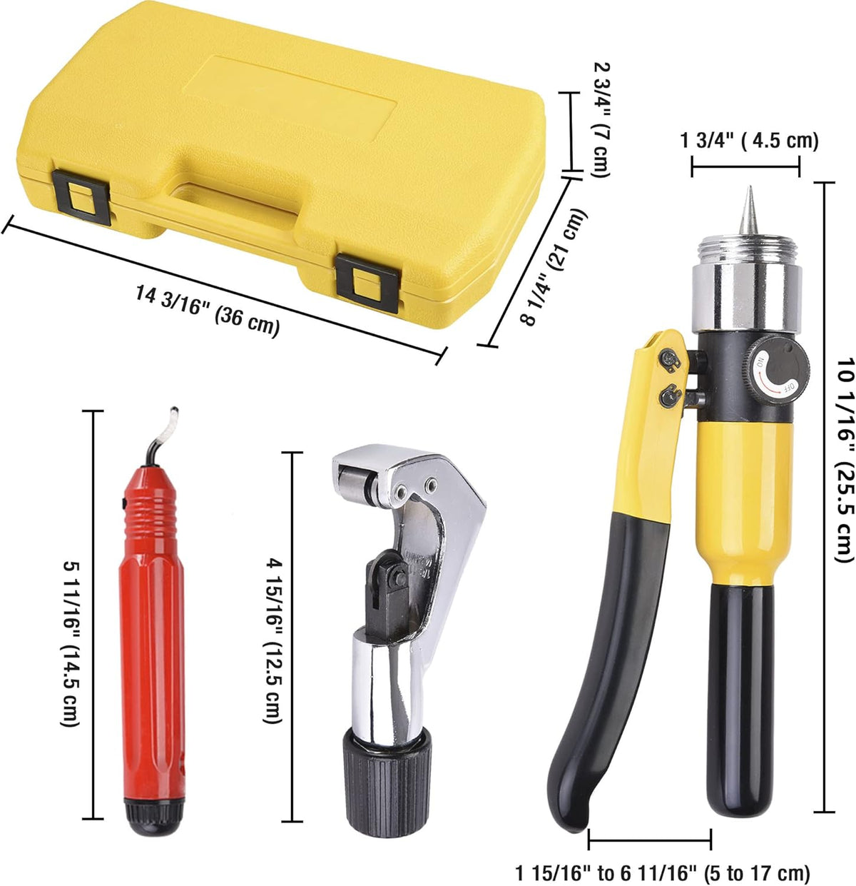 Hydraulic Tube Expander Swaging Tool Kit with Case Y3896