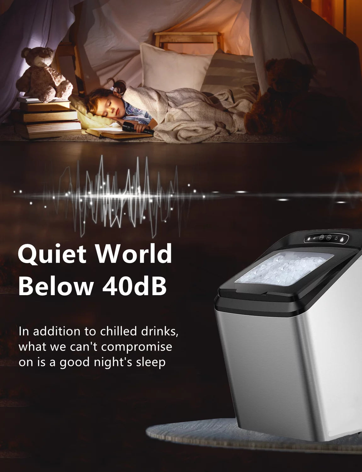 Countertop Stainless Steel Nugget Ice Maker M3924