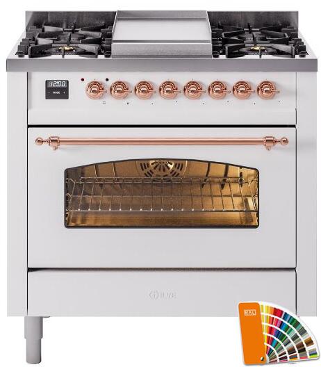 36 Dual Fuel Natural Gas Range with Copper Trim D683619
