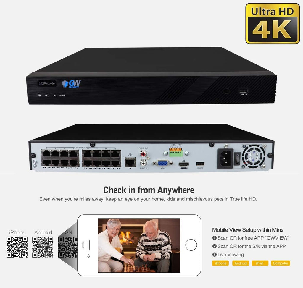 16 Channel 4K NVR 5MP Security Camera System with 4TB Hard Drive N2892