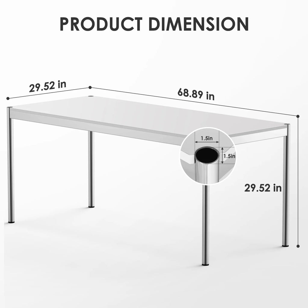 68.8-Inch White Computer Desk E229