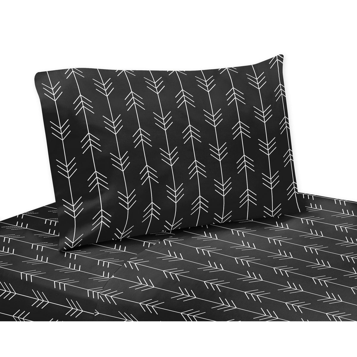 Black and White Woodland Arrow Queen Sheet 4 Piece Set A19469