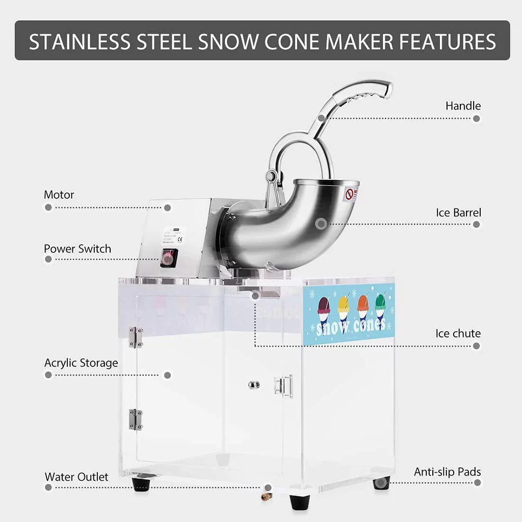 Stainless Steel Electric Ice Crusher Shaver 440lbs/hr R409753