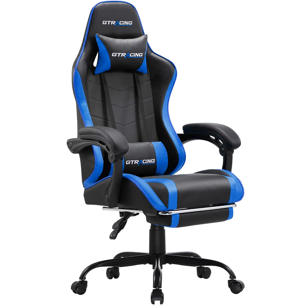 White Height Adjustable Reclining Gaming Chair with Footrest G28599