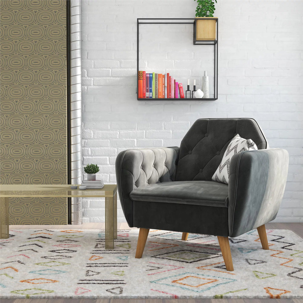 Gray Velvet Accent Chair S351