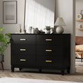 6 Drawer Double Dresser Black White D25254