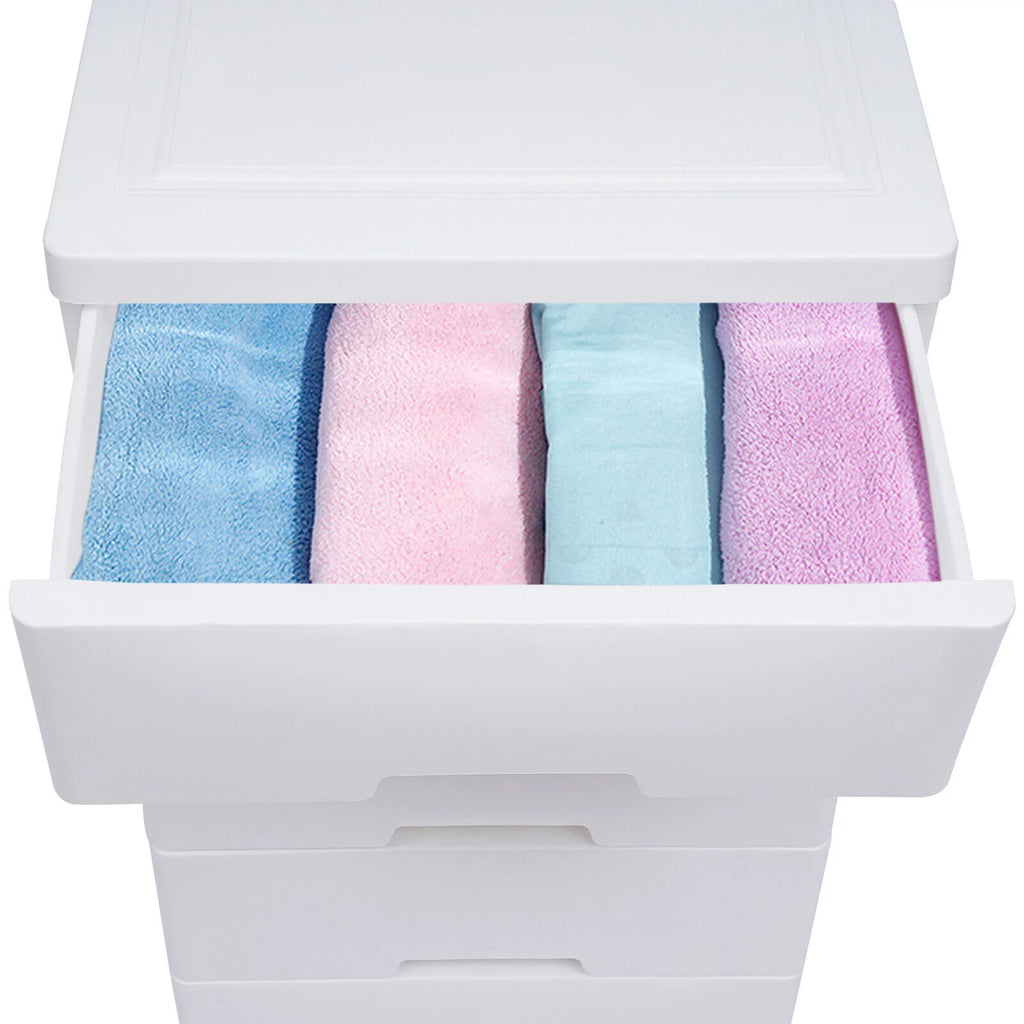 White 5 Drawers Plastic Dresser M962