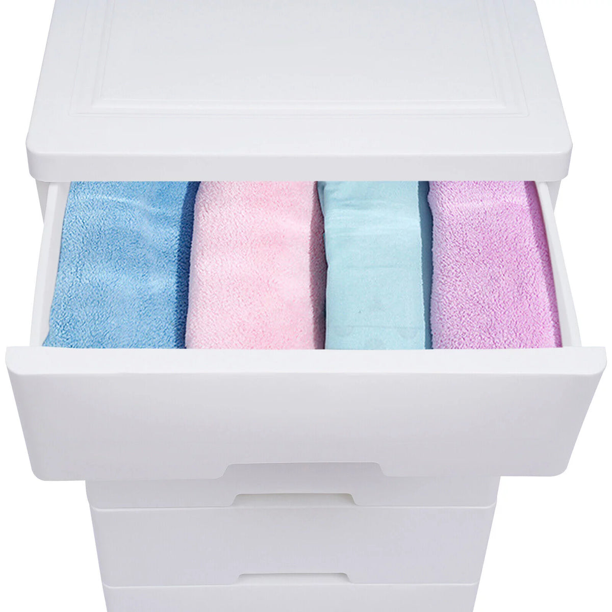 White 5 Drawers Plastic Dresser M962