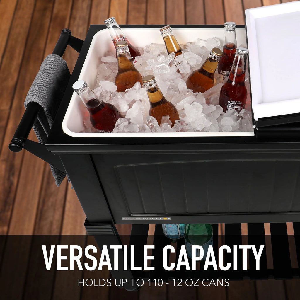 80-Qt Steel Patio Cooler on Wheels F948