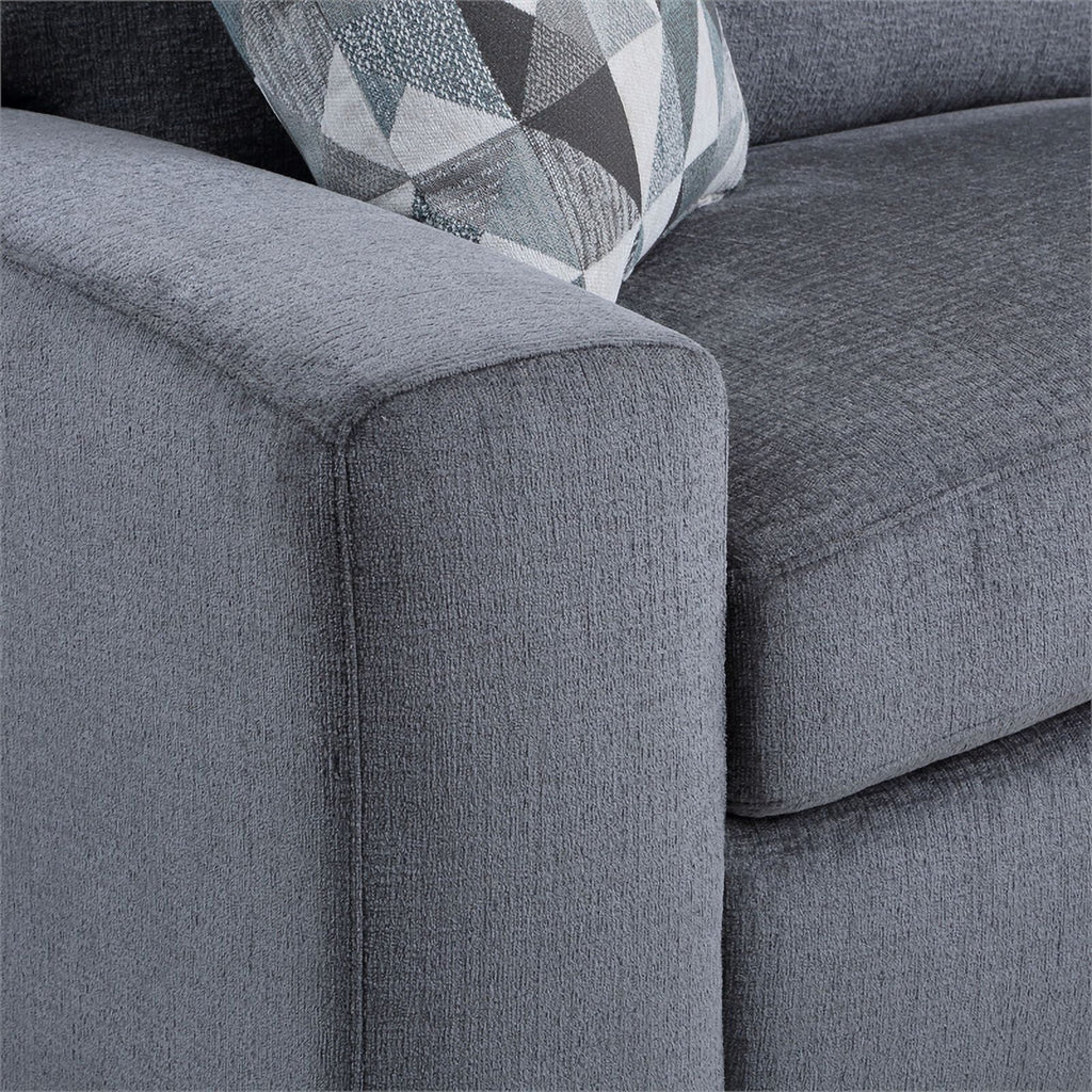 Gray Microfiber Loveseat B9827