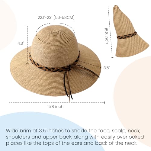 Wide Brim Straw Sun Hat I4478