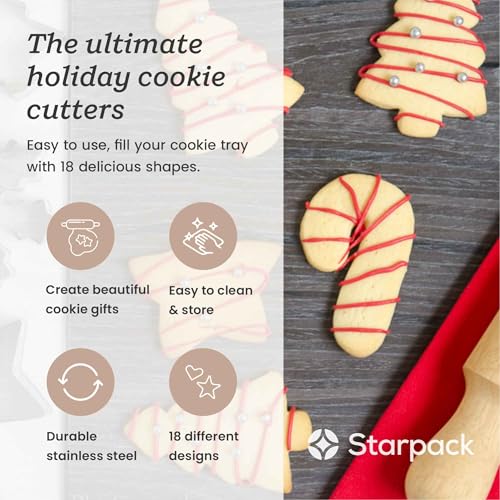 18 Pc Metal Christmas Cookie Cutters Set S1564
