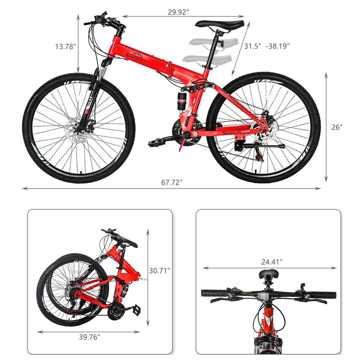 Folding 21 Speed 26 Wheel Steel Frame Mountain Bike M52642