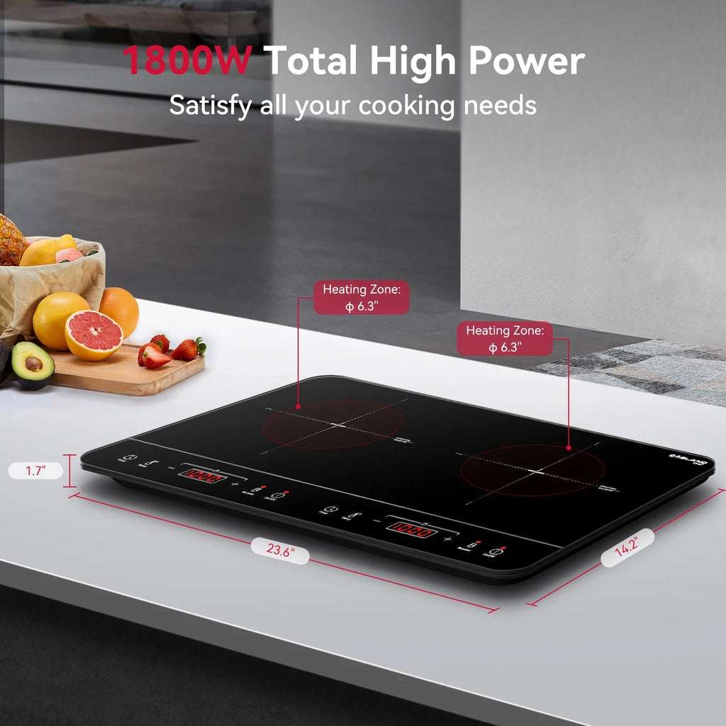 24 in. Portable 2 Elements Electric Induction Cooktop in Black I5727