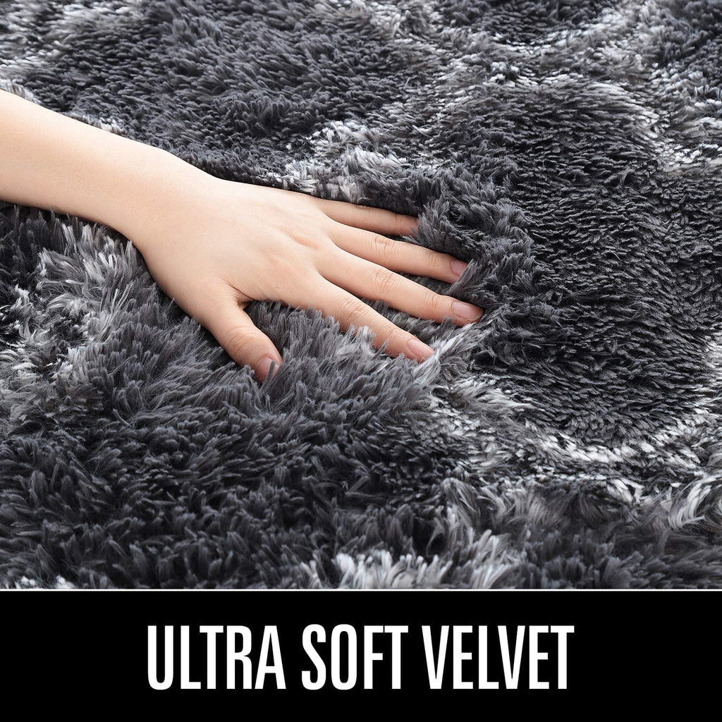 Shaggy Soft Rug 5'x8' Dark Gray/White P76810