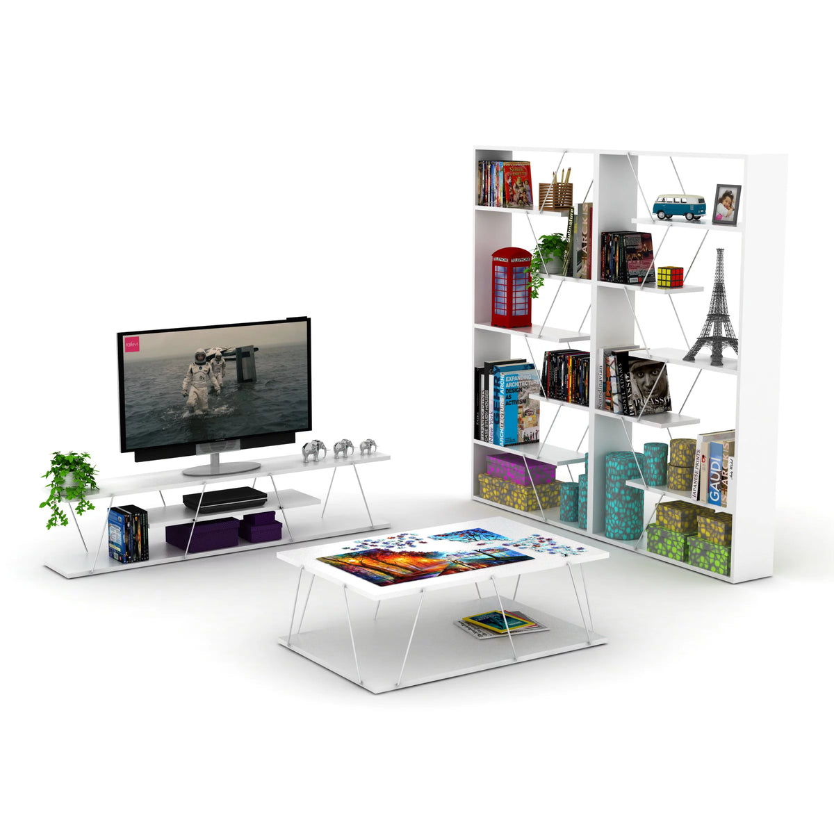 5 Tier Modern Bookshelf D733