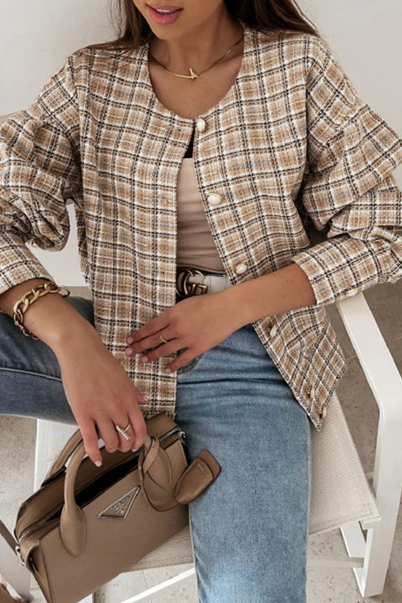 Plaid Patchwork Outerwear K812
