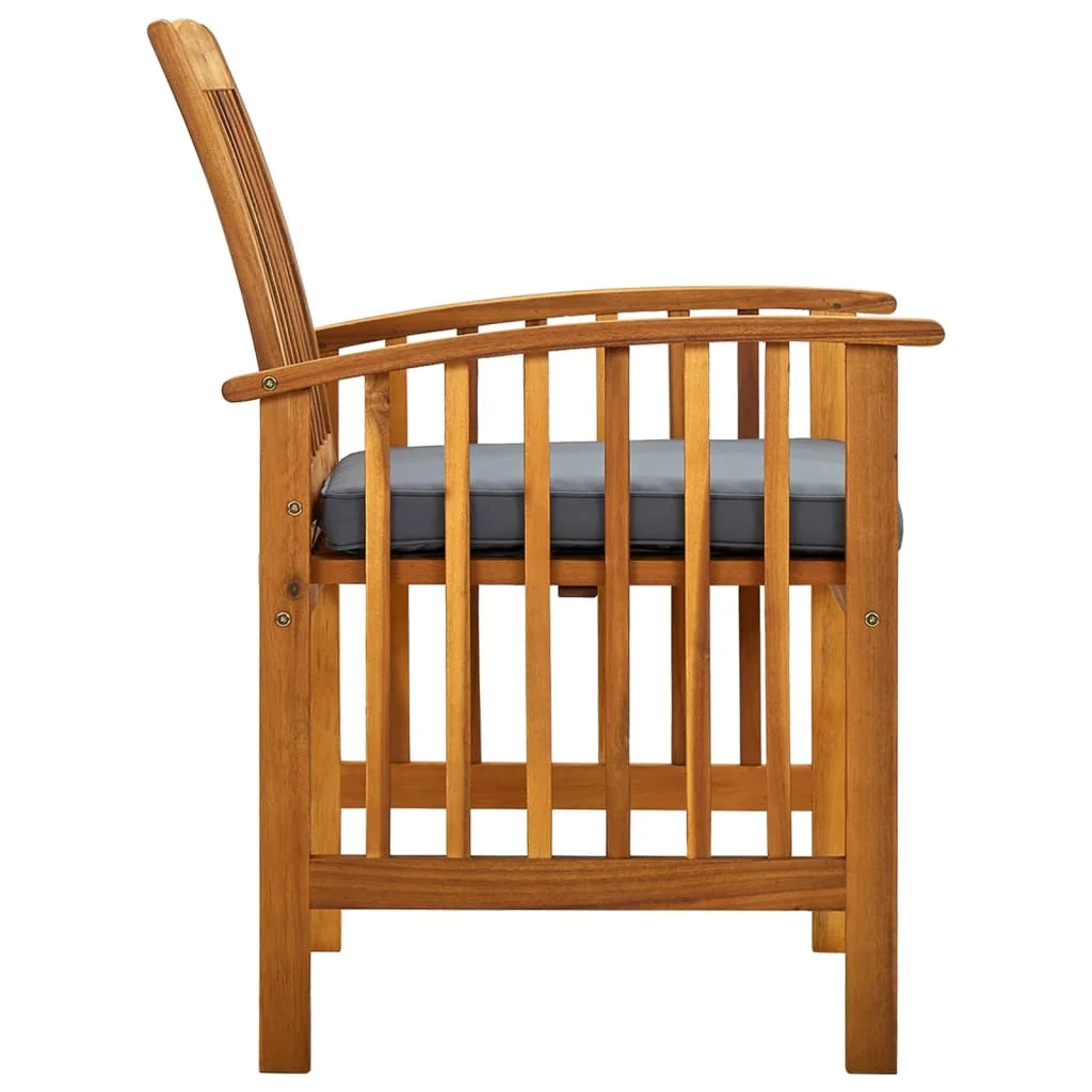6 pcs Solid Wood Acacia Patio Dining Chairs with Cushions R321050