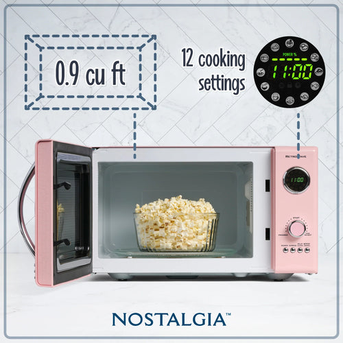 0.9 Cubic Foot 800-Watt Countertop Microwave Oven Pink A426