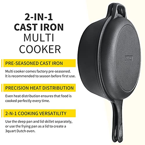 Pre-Seasoned Cast Iron Dutch Oven with Skillet Lid 5QT Z277530